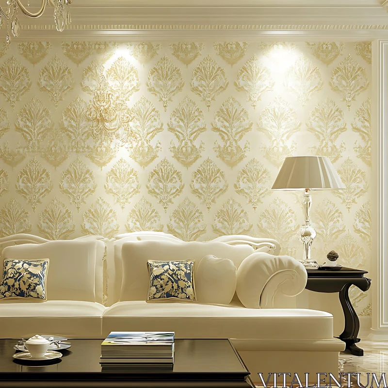 Luxurious Living Room with Gold Accents
