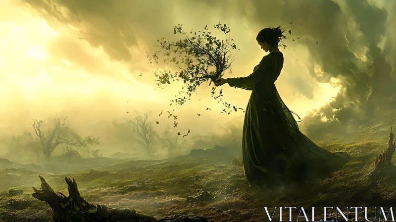 Mystical Woman with Tree Art