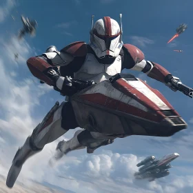 Speeder Pursuit Clone Trooper Artwork