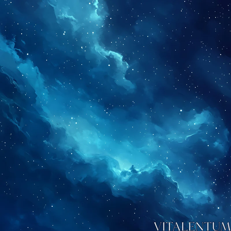 Celestial Blue Stardust in Space