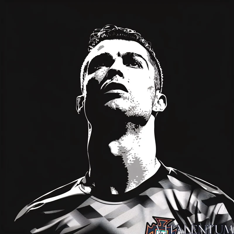 Monochrome Pop Art Illustration of Cristiano Ronaldo
