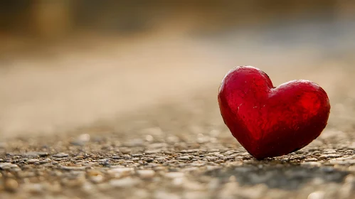 Red Heart on Stone: A Romantic Image