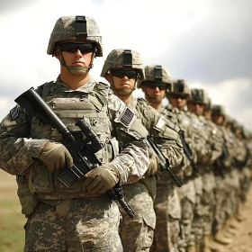 Military Unit Prepared for Action