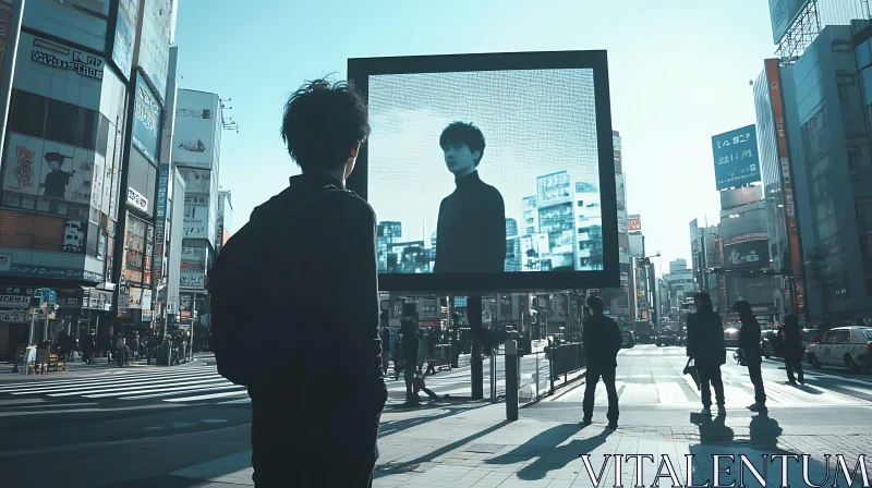 City Screen Reflection AI Image