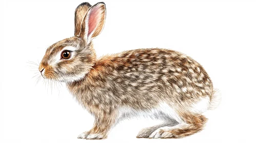 Intricate Rabbit Art on White Background