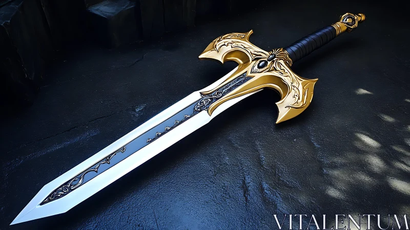 Elaborate Sword with Golden Details