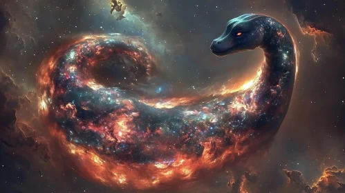 Space Serpent in Nebula