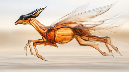 Abstract Winged Animal in Motion