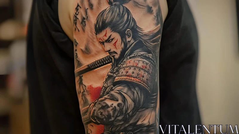Warrior Tattoo with Katana