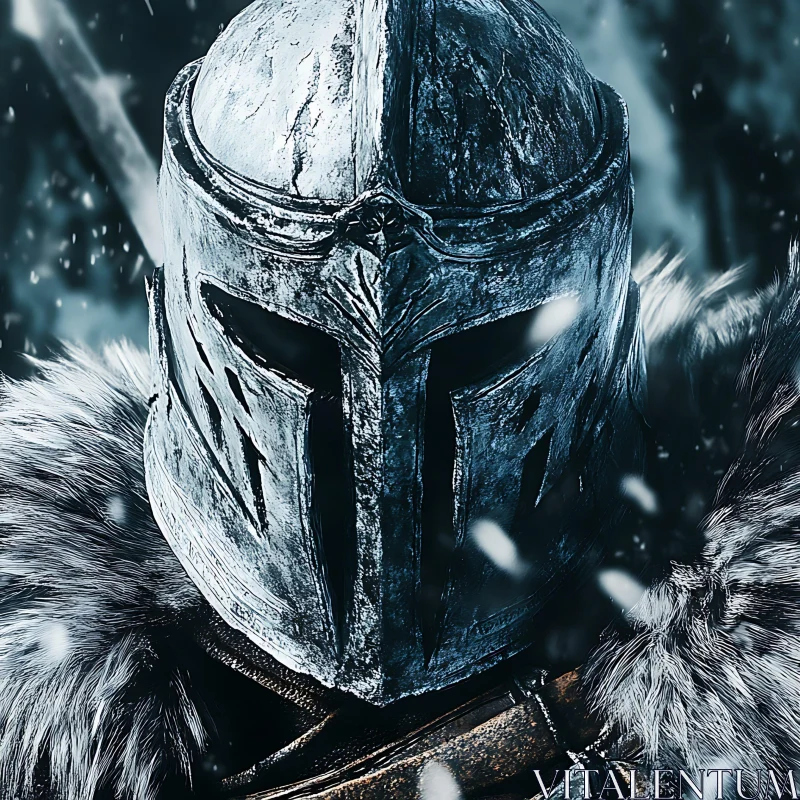 Armored Warrior Helmet in Winter