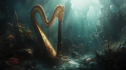 Ocean's Echo: The Sunken Harp Melody