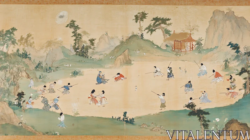 Historical Japanese Game Painting