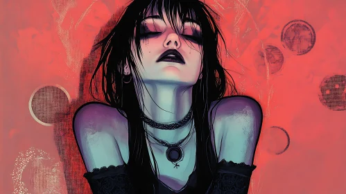 Ethereal Gothic Woman in Contemplation