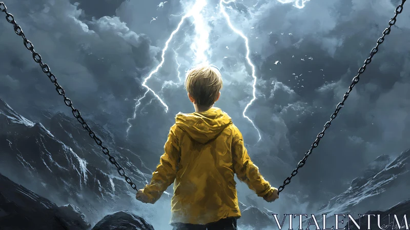 Boy with Chains and Lightning