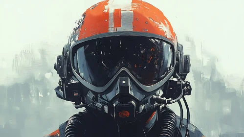 Futuristic Pilot Helmet Art