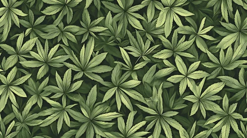 Dense Green Leaves Background