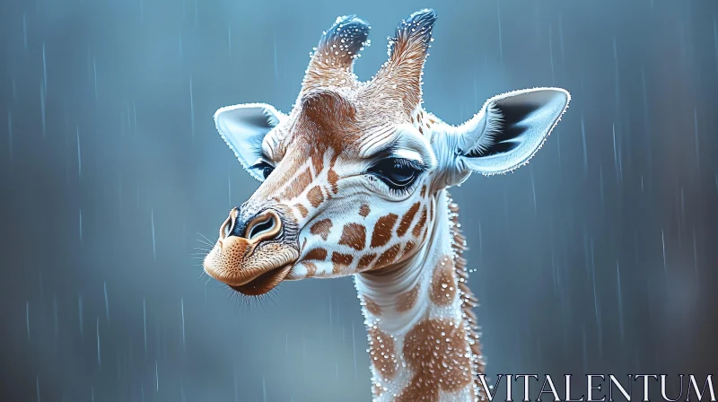 Giraffe in Rain