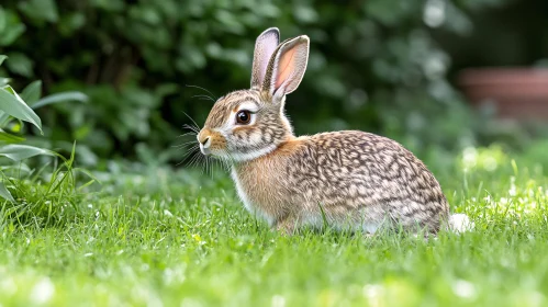 Adorable Bunny in Green Grass