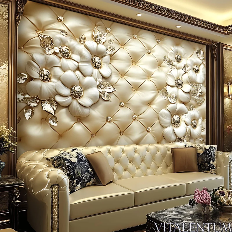 Elegant Living Room with Cream Sofa
