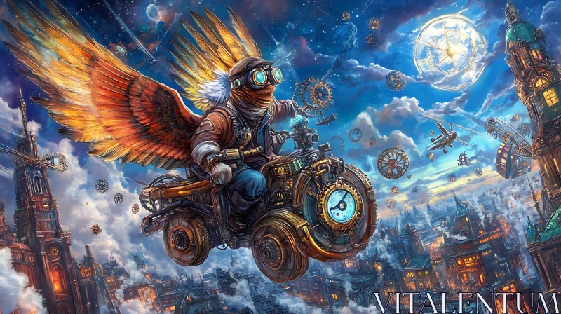 Clockwork Flight Over the City