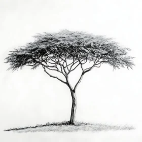 Solitary Tree in Black and White