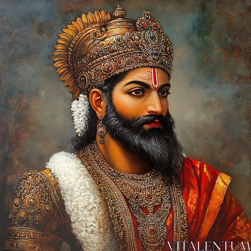 Ornate Royal Portrait of a Bearded Man
