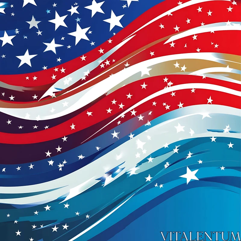Abstract American Flag Design AI Image