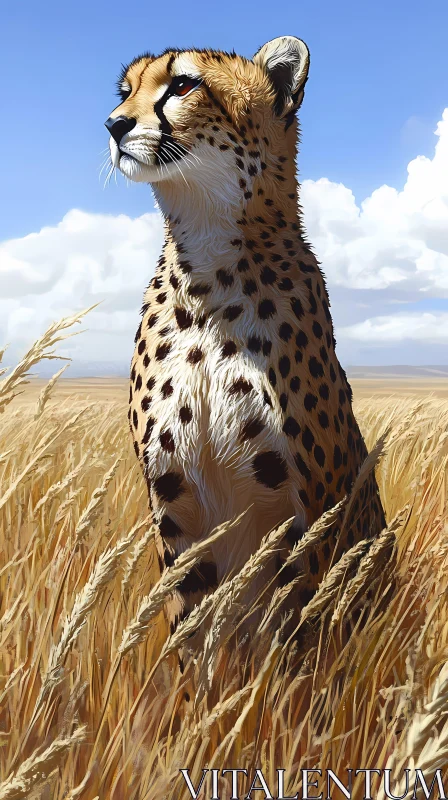 Cheetah in its Natural Habitat AI Image