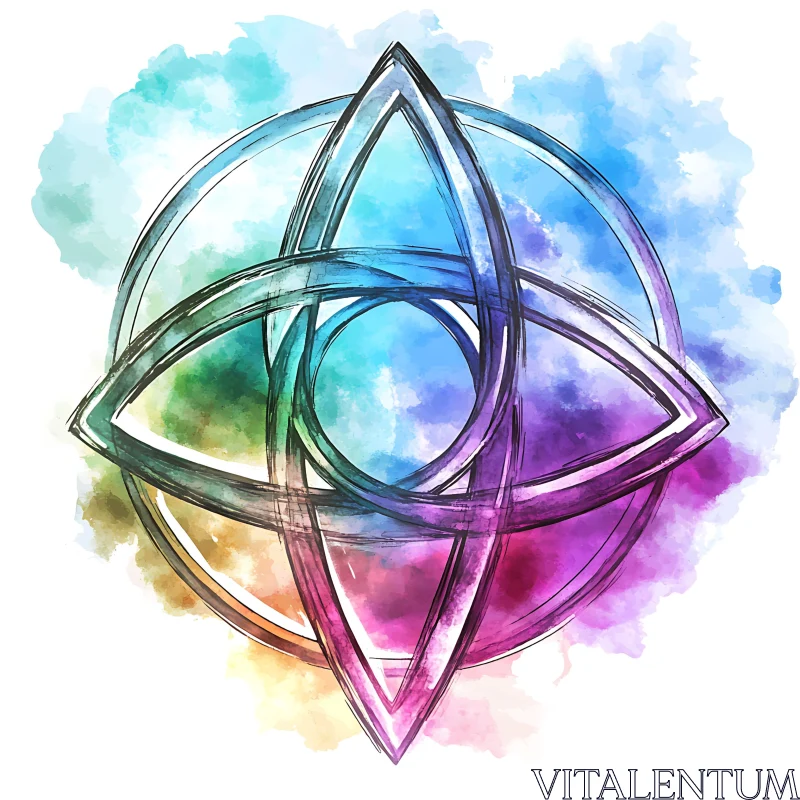 Interwoven Watercolor Symbol Design