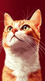 Stylized Orange Cat Portrait