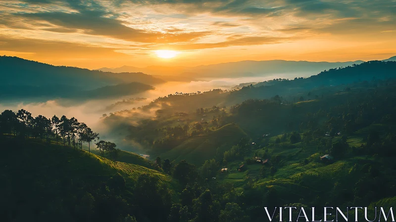 Misty Hills at Sunrise