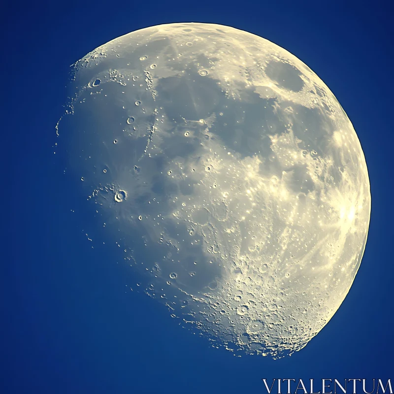 Lunar Surface in the Night Sky