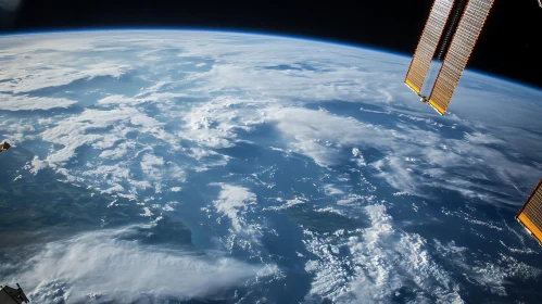 Orbital View of Earth with Clouds
