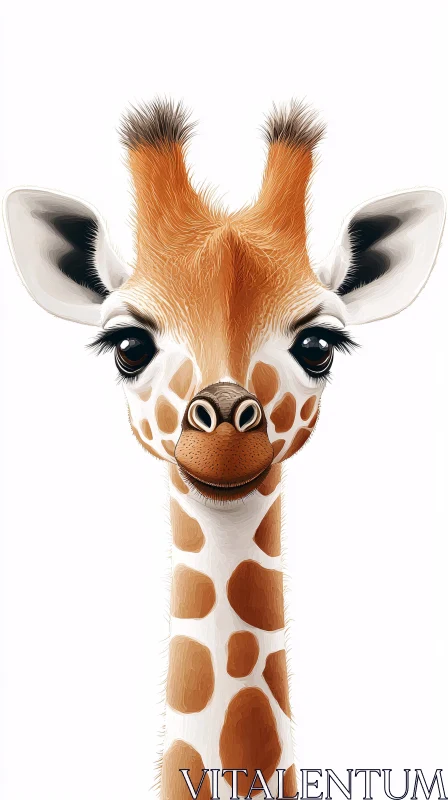 Cute Giraffe Digital Art AI Image