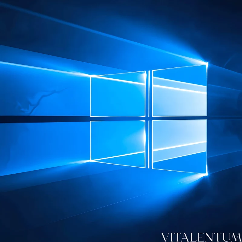 Blue Geometric Light Design Reflection