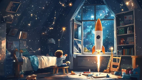 Aspiration: Child's Space Rocket Launch