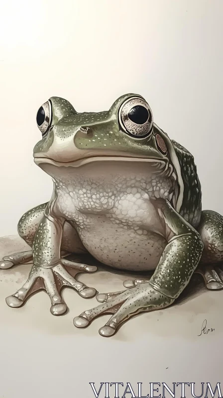Realistic Frog on a Rock