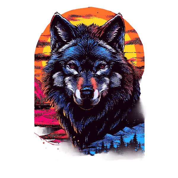 Wolf and Sunset Graphic