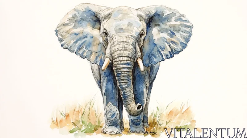 Majestic Elephant in Watercolor