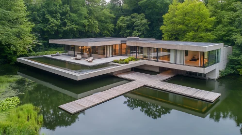 Modern Architectural Marvel in Forest
