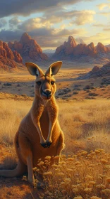 Kangaroo in Arid Terrain