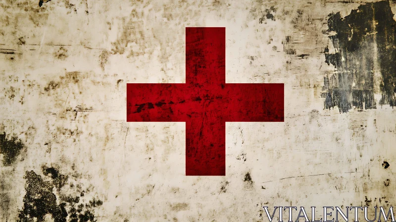 Grunge Red Cross Symbol