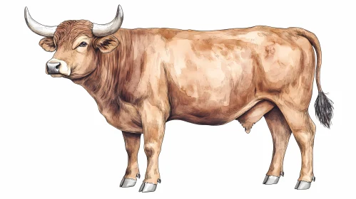 Detailed Cow Illustration
