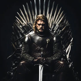 Warrior King on Throne of Blades