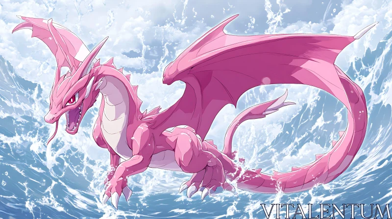 Roseate Dragon Ascending Waters
