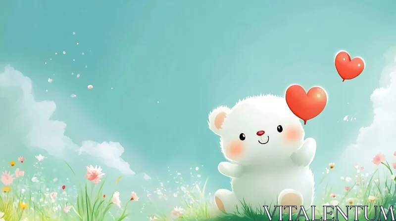 Cute Bear with Love Hearts