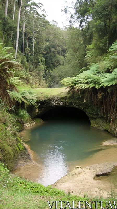 Peaceful Forest Pool Amidst Lush Greenery