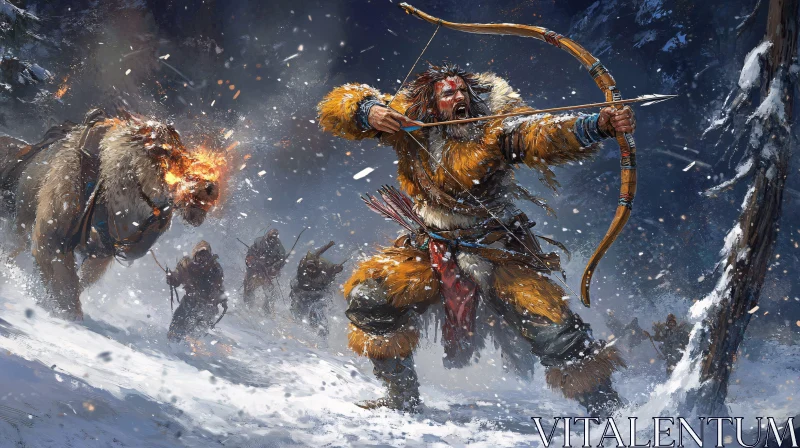 Fierce Archer in Snowy Warfare