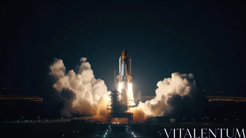 Space Shuttle Launch in the Night Sky | Dynamic and Action-Packed AI Image