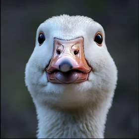 Intimate Duck Portrait: A Study in White